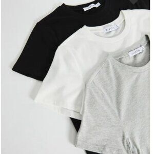 JustFab  3-Pack Everyday Tee size XL black, white, and gray